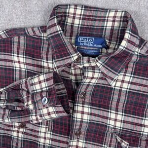 Polo Ralph Lauren Workshirt Plaid Flannel Button Up Long Sleeve Shirt M